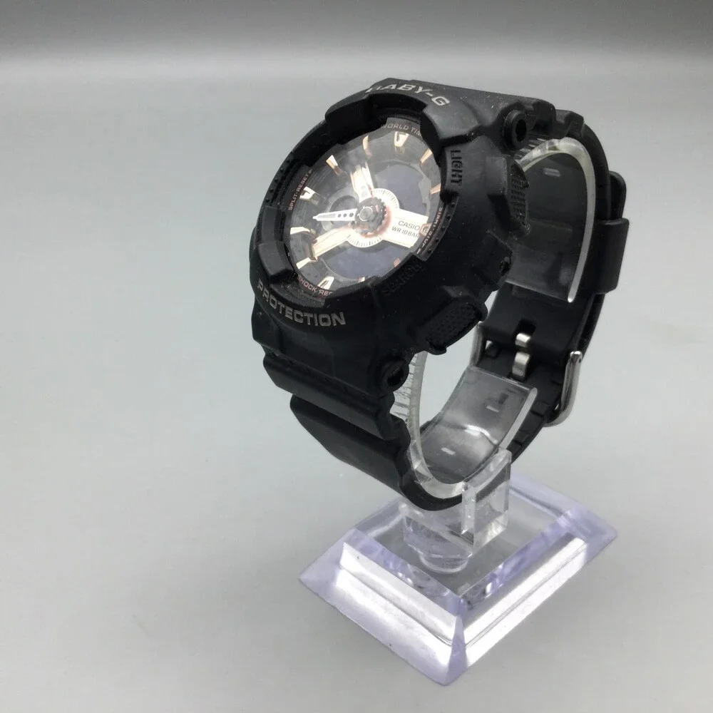 Casio Baby-G Watch Men BA-110XRG 43mm Black Rose Gold Tone New Battery